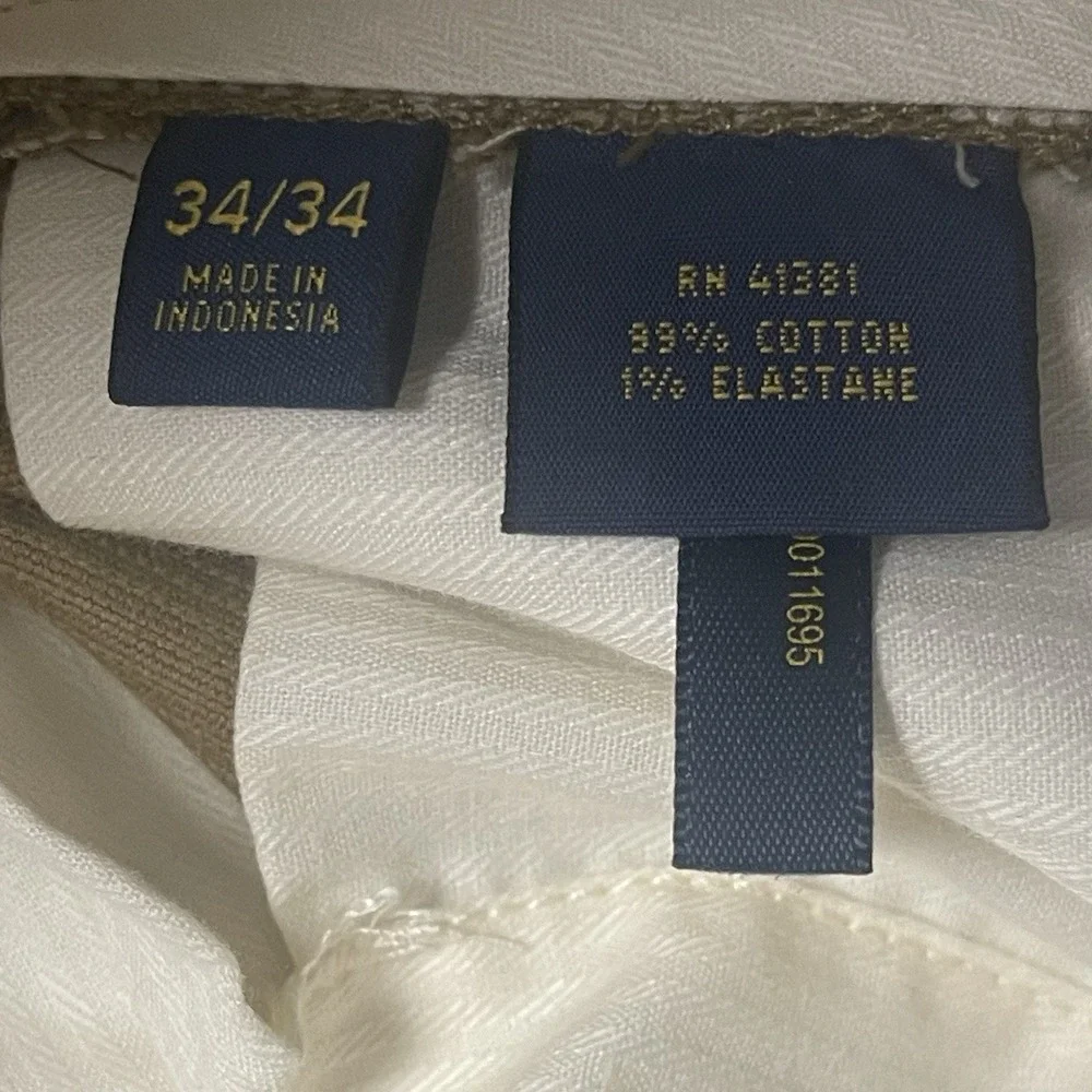 Polo Ralph Lauren Corduroy Chino Pants Mens 34x34 Flat Front Stretch Classic Fit